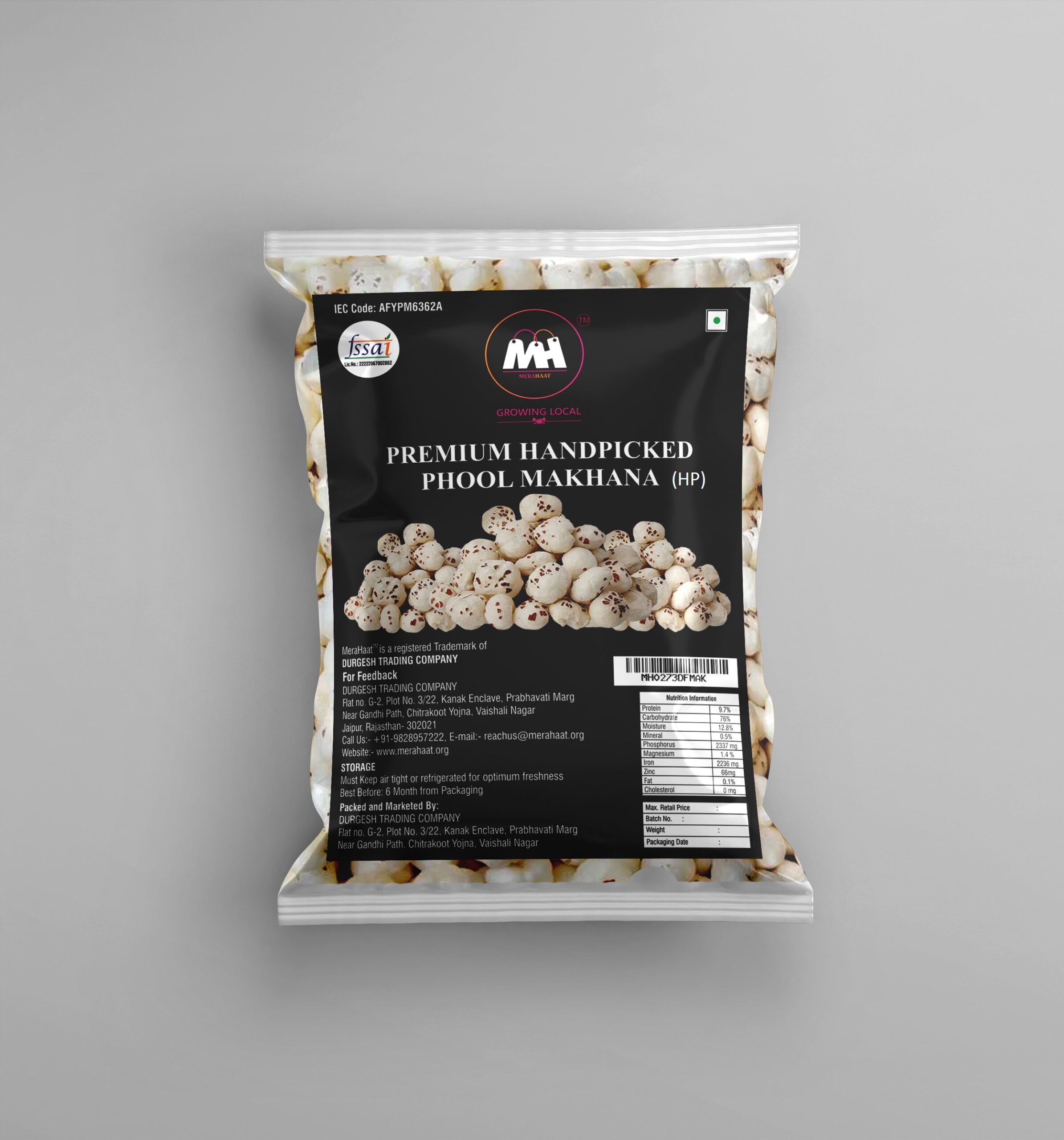 Handpicked Phool Makhana, Fox Nuts, Lotus Seeds, Pop Gorgon Nut Puffed Kernels- 1kg