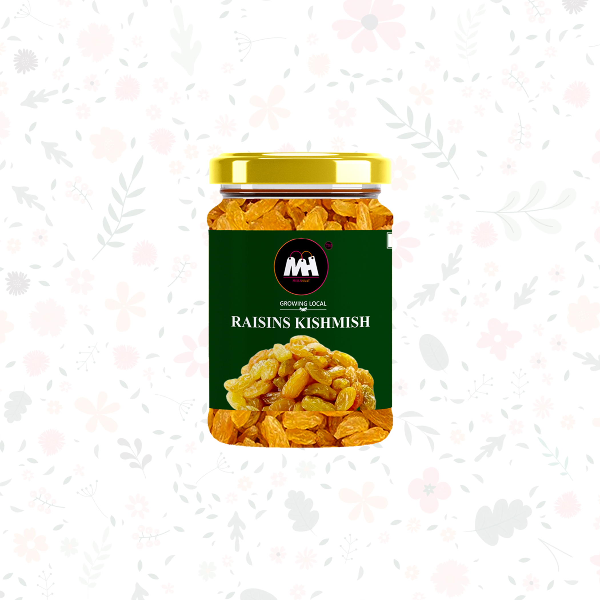 Seedless Green Round Raisins, Kishmish  Kismis, Dry Grapes - 500gms