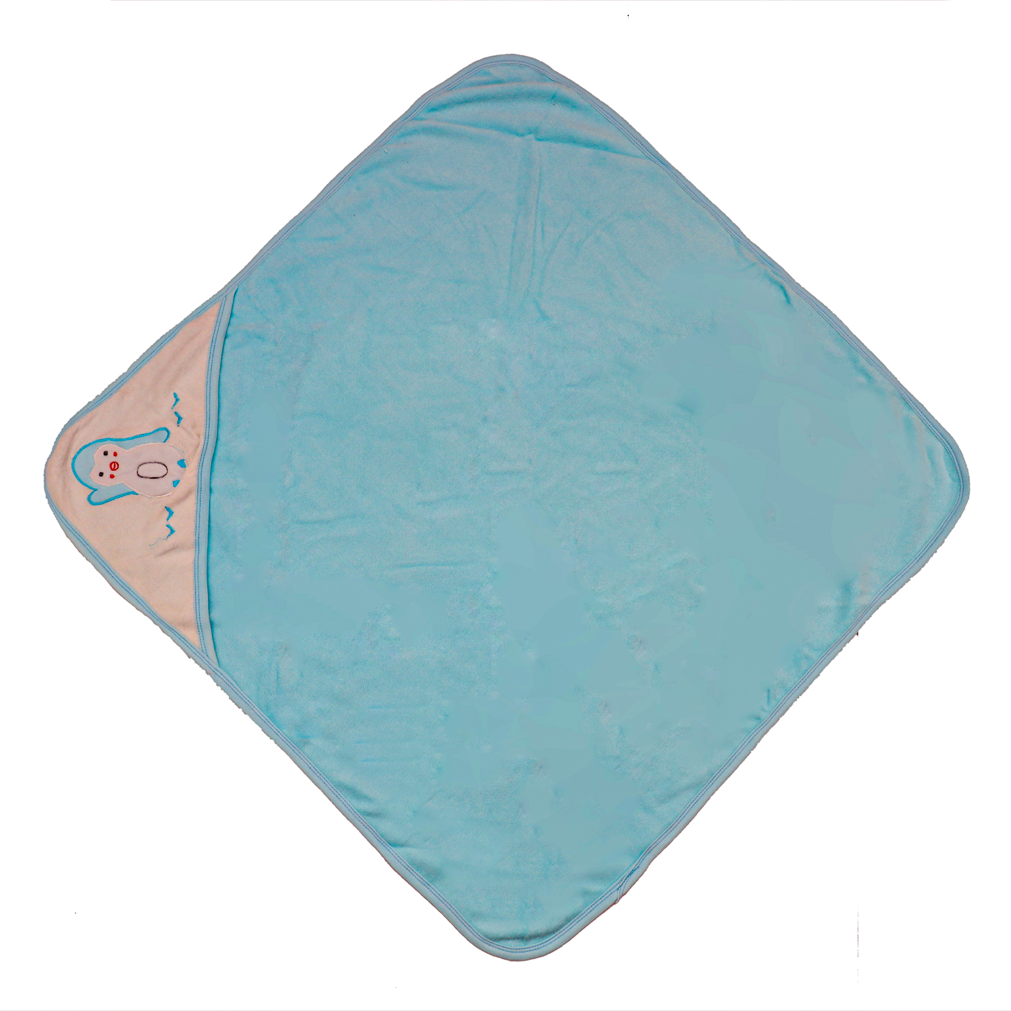 Bath Towel With Rabbit Embroidered Hood