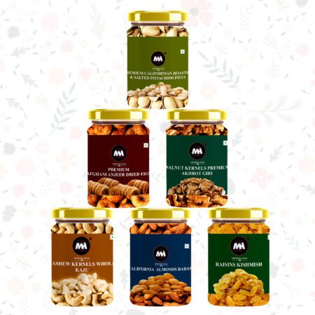 Dry Fruit Combo Pack- 2.9 Kgs Pack Of 6 
(500*5+400gms) (Cashu Nuts California Almond Rosted and Salted Pistachu Kishmish Yellow Risin Afgani Anjeer Dried Fig & Chilli Wallnut Akhrot Giri)