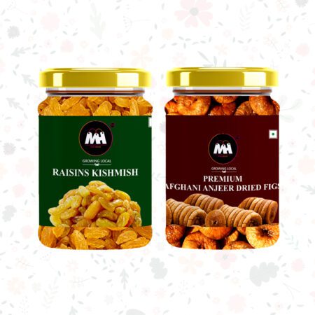 DRY FRUIT COMBO PACK- 1Kg PACK OF 2
 (500gms*2) (KISHMISH YELLOW RISIN & AFGANI ANJEER DRIED FIG)