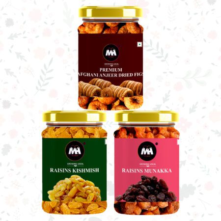 Dry Fruit Combo Pack- 750gms Pack Of 3 
(250gms*3) (Kishmish Yellow Risin Premium Munakka Raisin & Afgani Anjeer Dried Fig)