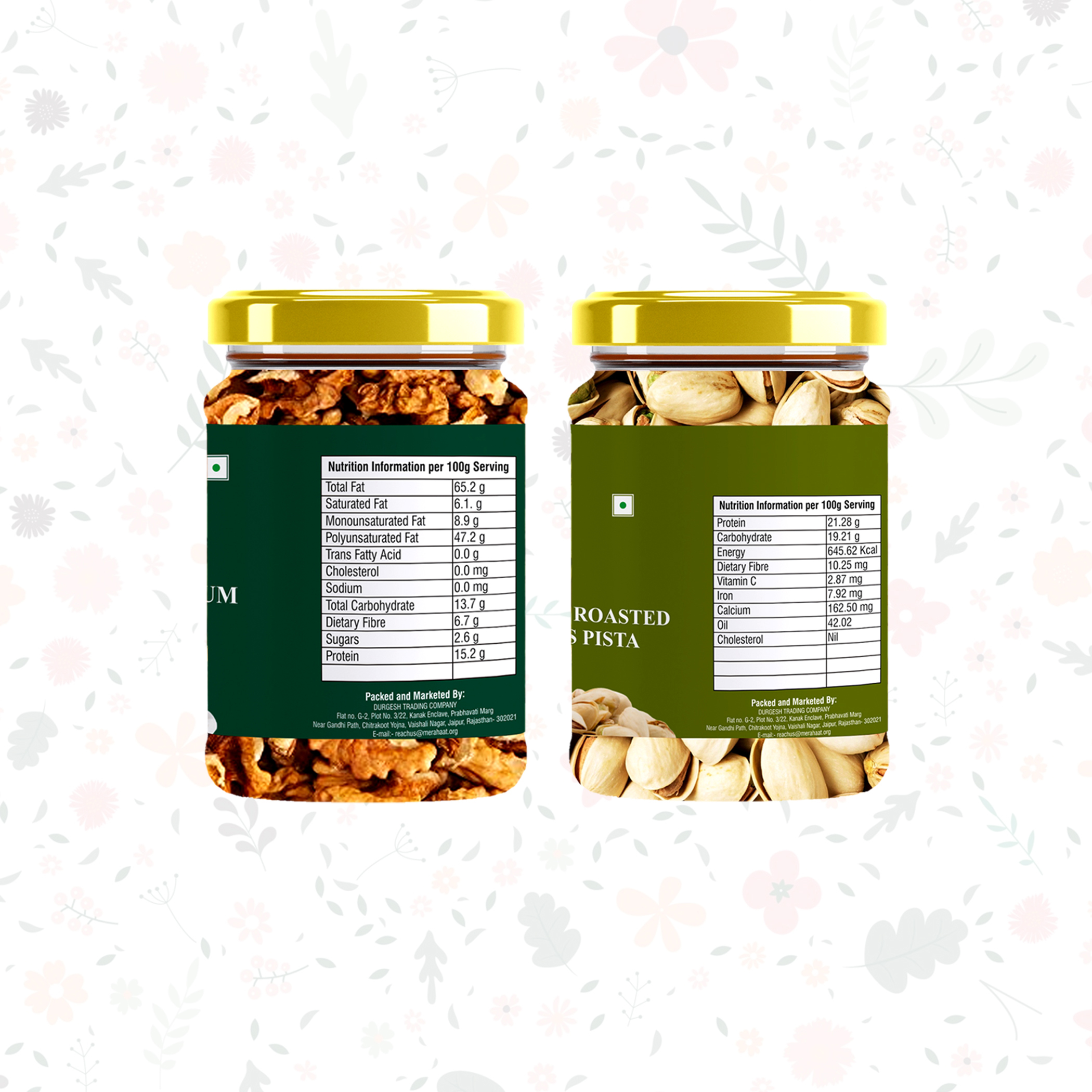 Dry Fruit Combo Pack- 450gms Pack Of 2
(250gms+200gms) (Rosted and Salted Pistachu & Chilli Wallnut Akhrot Giri) - Image 3