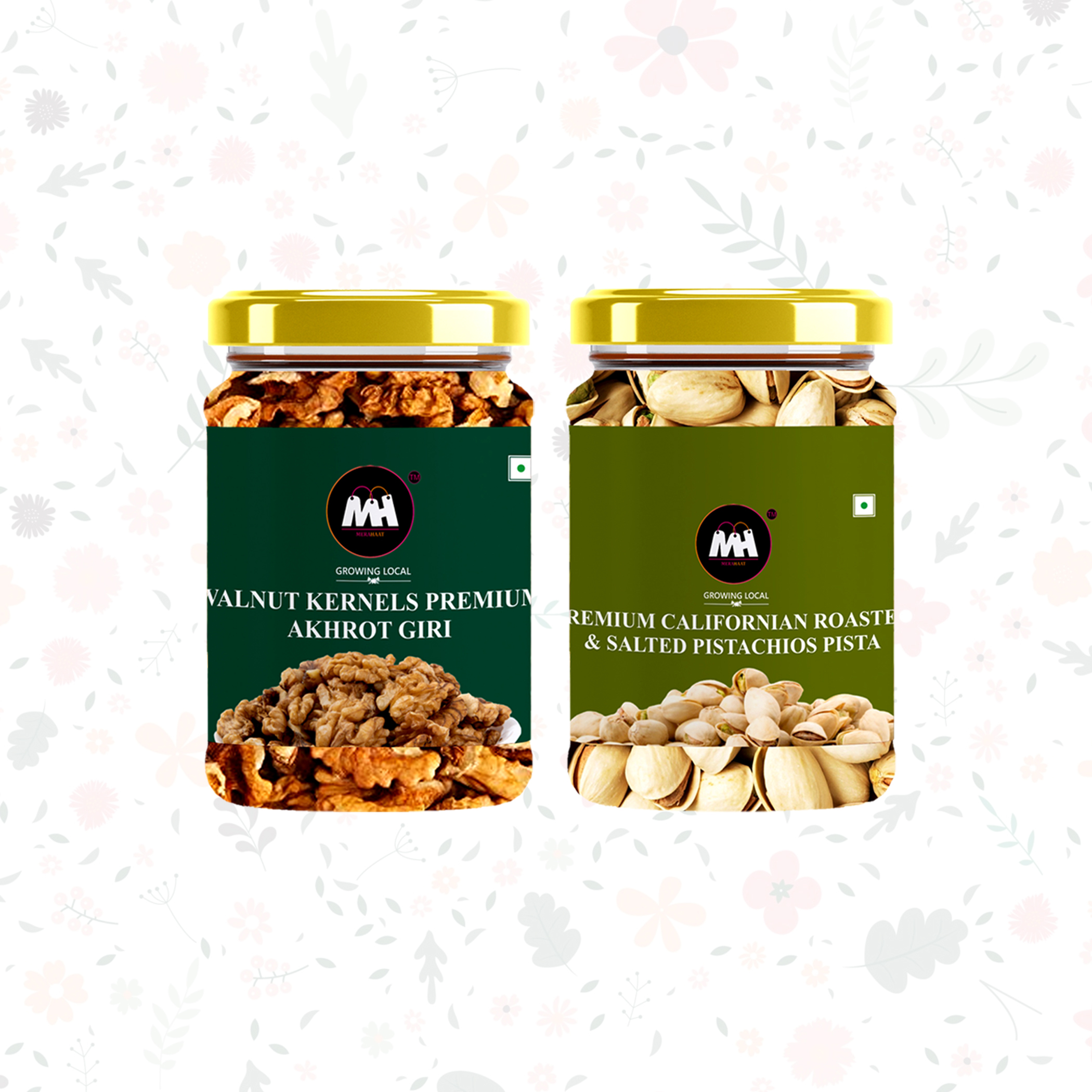 Dry Fruit Combo Pack- 1.8kgs Pack Of 2
(1kg+800gms) (Rosted and Salted Pistachu & Chilli Wallnut Akhrot Giri)