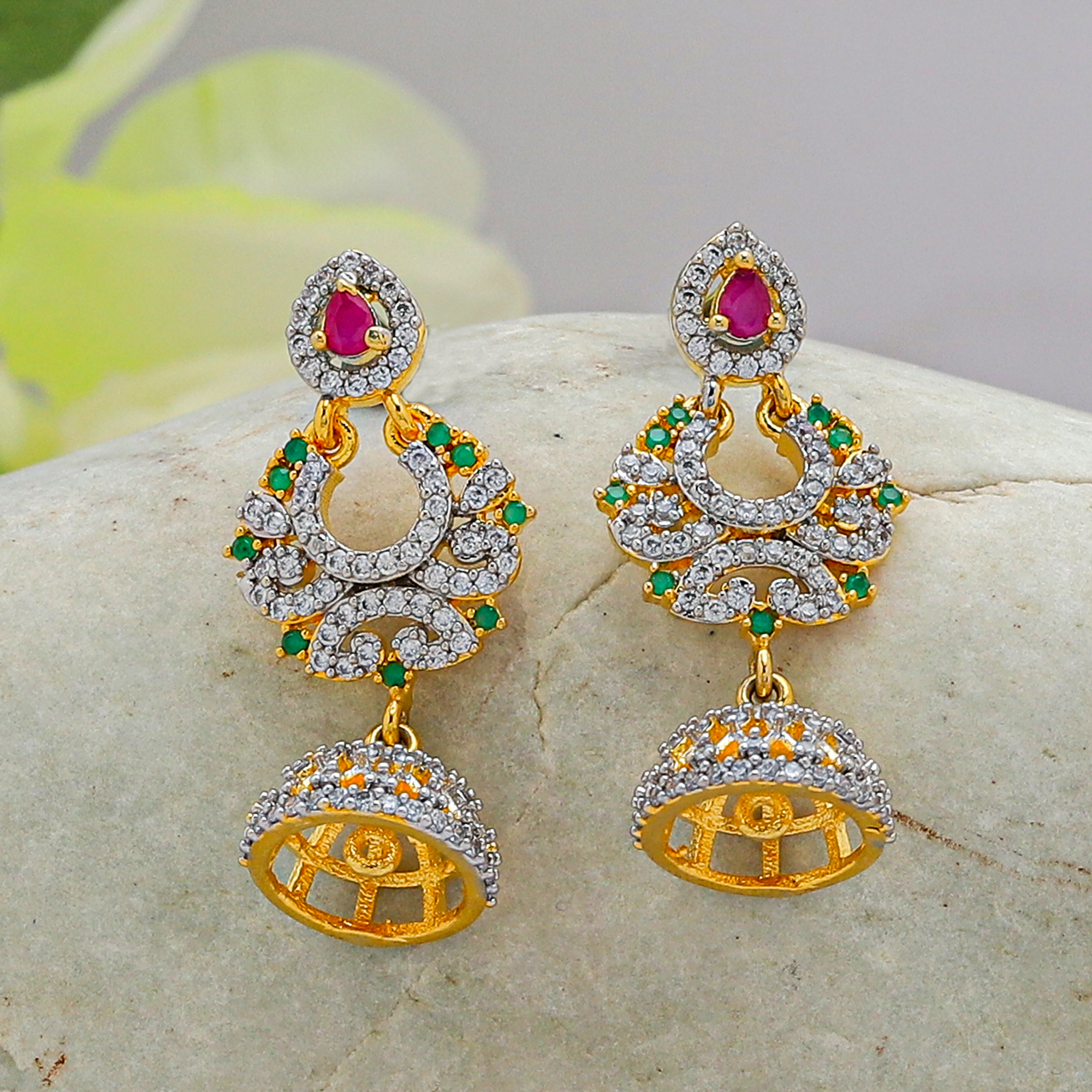 Multi Color Zhumi in American Diamond