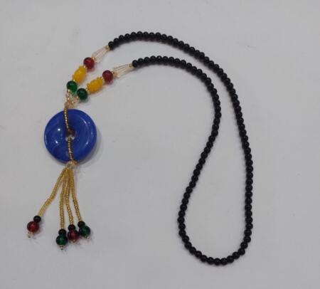 Assorted Glass Beads Multicolor Stone Single Line Mala Necklace