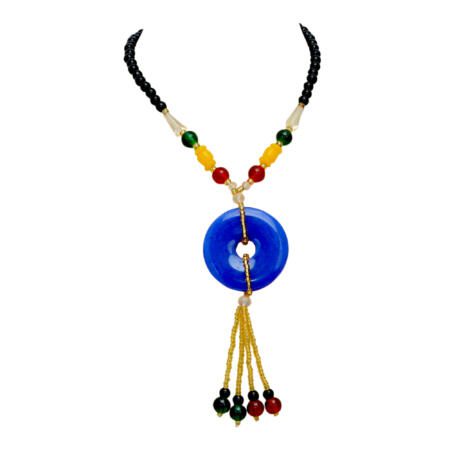 Assorted Glass Beads Multicolor Stone Single Line Mala Necklace
