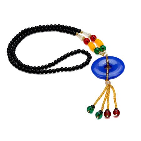 Assorted Glass Beads Multicolor Stone Single Line Mala Necklace