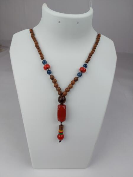 Assorted Wood Beads Multicolor Single Line Mala Necklace