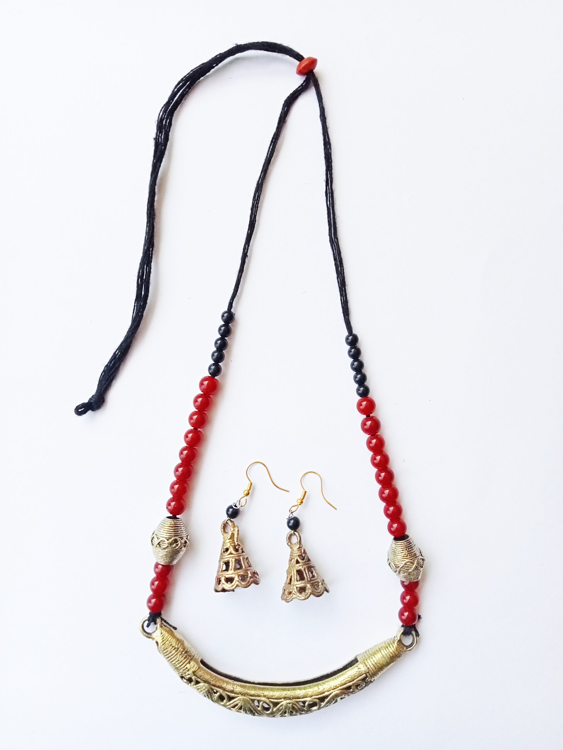 Handcrafted Dokra Fish Design Pendent And Earing Set For Girls And Women