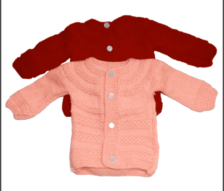 Baby Girl And Boy Wollen Cardigan (Sweater) With Cap Ans Socks
