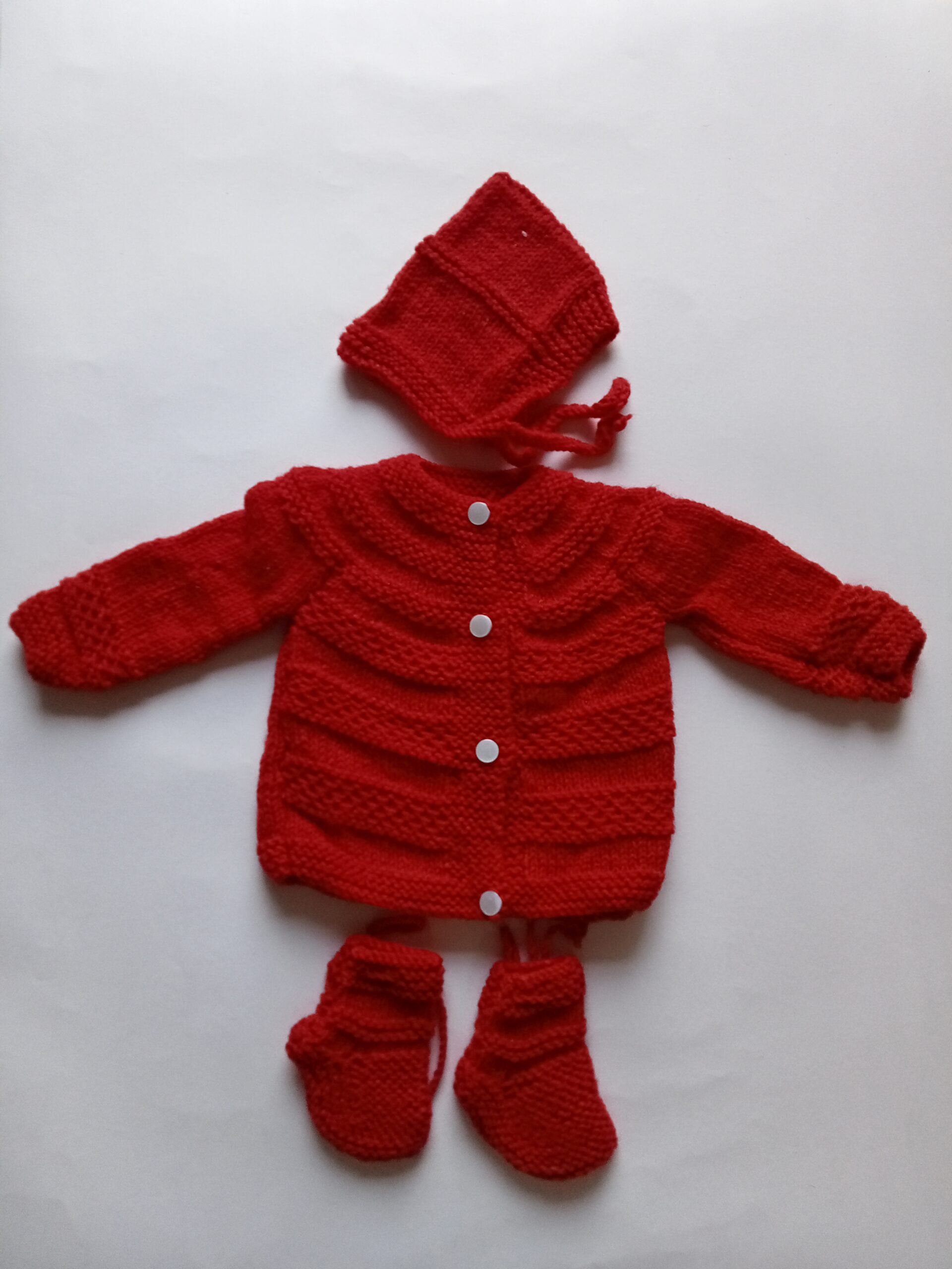 Baby Girl And Boy Wollen Cardigan (Sweater) With Cap Ans Socks