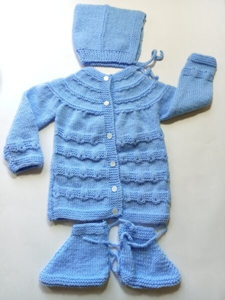 Baby Girl And Boy Wollen Cardigan (Sweater) With Cap Ans Socks