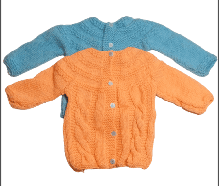 Baby Girl And Boy Wollen Cardigan (Sweater) With Cap Ans Socks