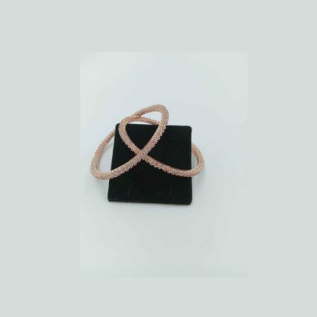 Elegent Rose Gold Color American Diamond Bangle Kangan Set (Size 2.6)Set of 2