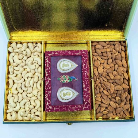 Sab Se Special Diwali Gift Hamper | King & Queen Silver Coins (2 x 5g) with Premium Dry Fruits | 200g Cashews & 200g Almonds | Elegant Festive Gift Box | Ideal for Family & Friends