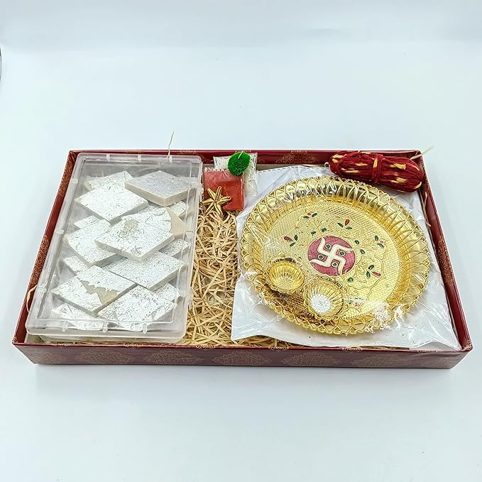 S3 Sab Se Special Bhai Dooj Gift Set for Brother | Sweets Hamper with Kaju Katli, Kalawa Moli, Roli Chawal Tikka, and Pen Case | Perfect Bhai Dooj Gift