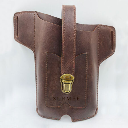 Dual Mobile Phone Case – Premium Leather Pouch for Two Phones | Double Slot Belt Holster for Men | Travel-Friendly, Durable & Stylish