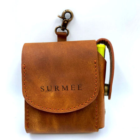 SURMEE Full Grain Leather Cigarette Case with Built-in Lighter – Handmade Vintage Tobacco Holder | Stylish Smoking Accessory for Men & Women | Premium Gift Idea