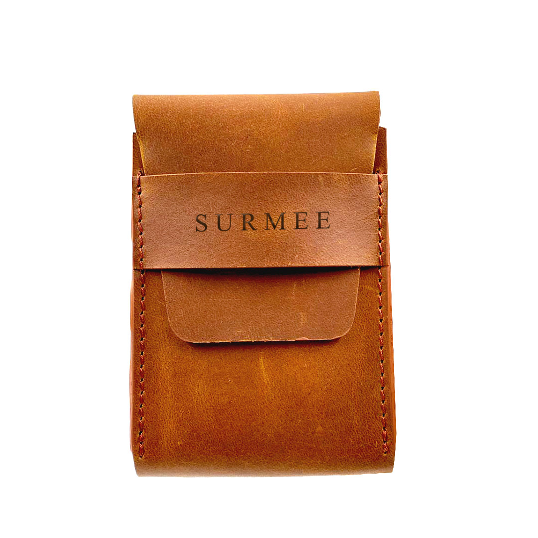 SURMEE Full Grain Leather Cigarette Case – Handmade Vintage Tobacco Holder | Compact & Stylish Pouch for Men & Women | Luxury Gift Idea
