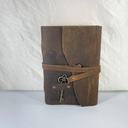 Handmade Vintage Leather Journal Diary with Lock & Key – Rustic Travel Notebook