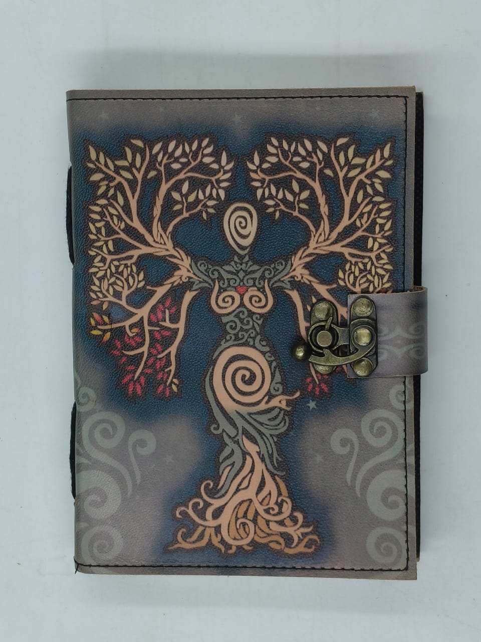 Tree of Life Leather Journal with Lock – Handmade Vintage Diary for Writing, Sketching & Creative Notes