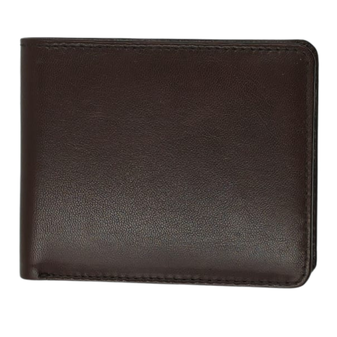 Premium Genuine Leather Men’s Smart Wallet with Flip ID Window, Coin Pocket, Paper Money & Multi-Card Storage
