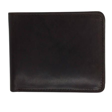 SURMEE Men’s Premium Genuine Leather Dark Chocolate Brown Bi-Fold Wallet | Flip Transparent ID Window, Card Slots, Coin Pocket & Cash Compartment