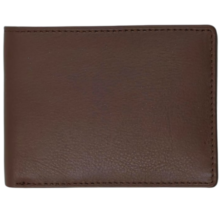 SURMEE Genuine Leather Men’s Classic Fold Wallet with Card Slots, Transparent ID Window & Cash Compartment
