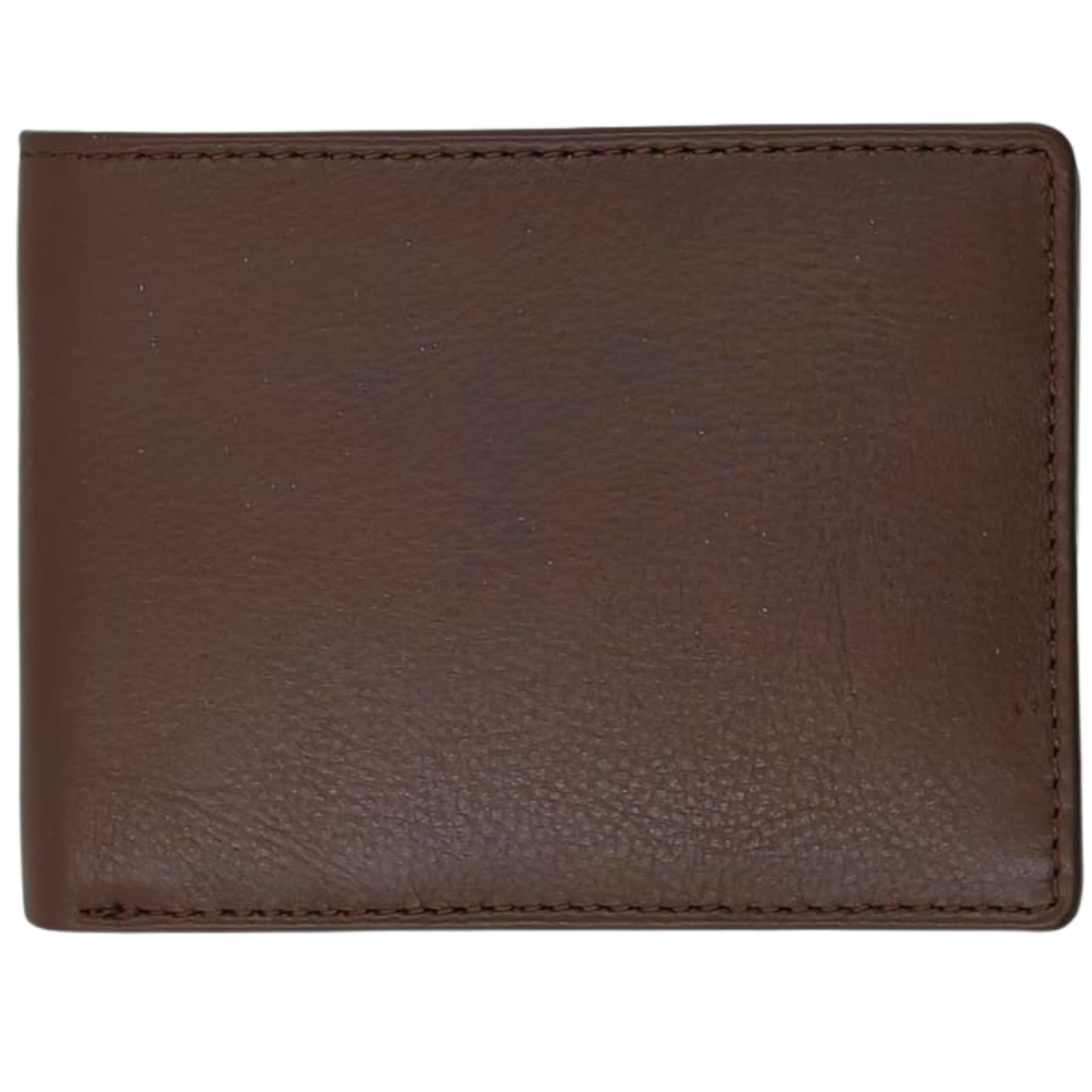 SURMEE Genuine Leather Men’s Classic Fold Wallet with Card Slots, Transparent ID Window & Cash Compartment